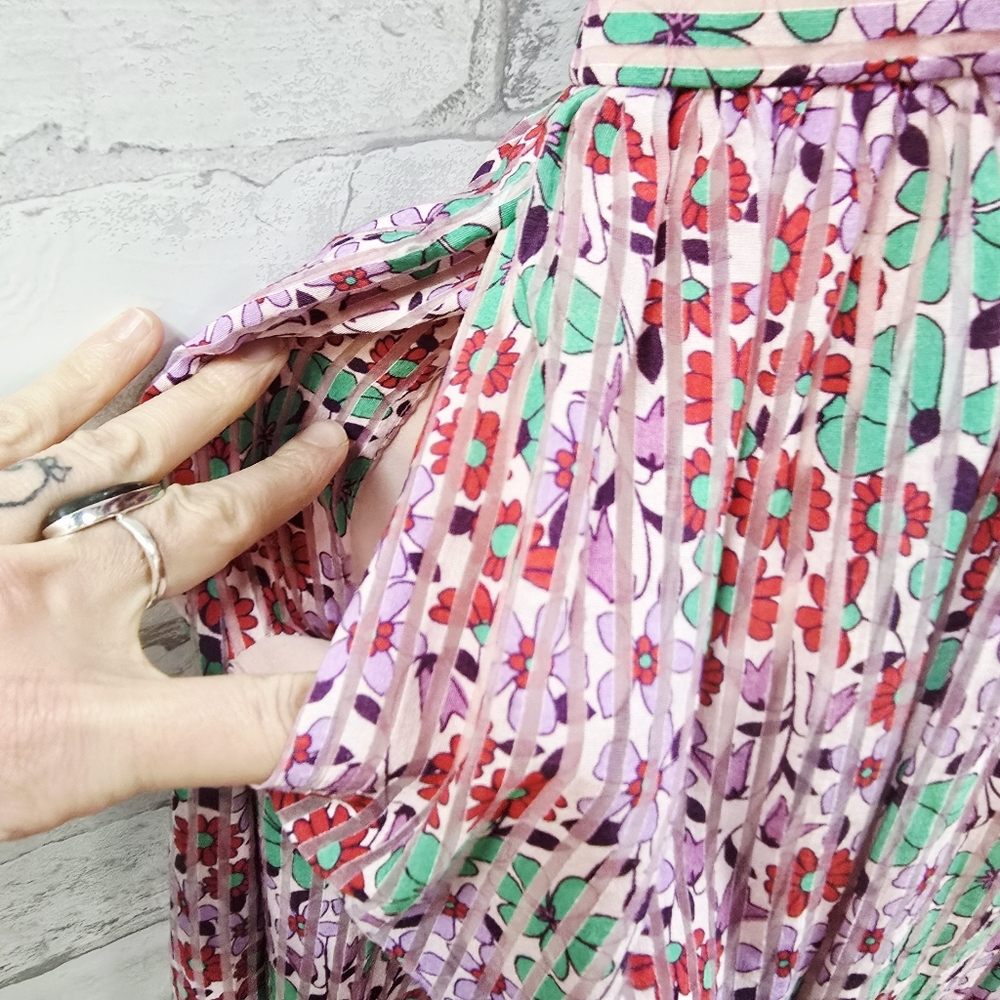 kate spade Pink Floral Burnout Midi Dress - Picture 6 of 13